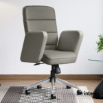 Godrej Interio Tufty Mid Back Leatherette Ergonomic Office Chair (Ash Grey) Marketing Image