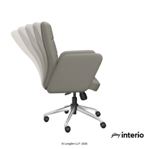 Godrej Interio Tufty Mid Back Leatherette Ergonomic Office Chair (Ash Grey) back Rest Recline