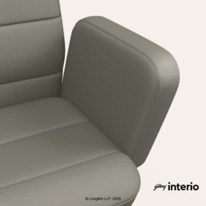 Godrej Interio Tufty Mid Back Leatherette Ergonomic Office Chair (Ash Grey) Arm Rest