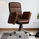 Godrej Interio Tufty Mid Back Microfiber Ergonomic Office Chair (Saddle Brown) Marketing Image