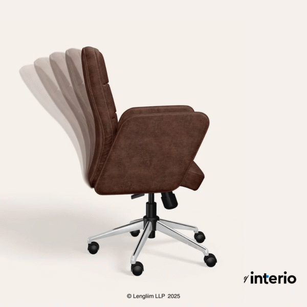 Godrej Interio Tufty Mid Back Microfiber Ergonomic Office Chair (Saddle Brown) Recline Back Rest