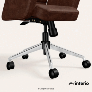 Godrej Interio Tufty Mid Back Microfiber Ergonomic Office Chair (Saddle Brown) Base Stand