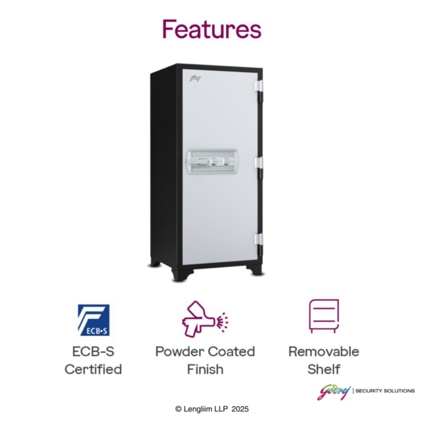 Godrej Centiguard 169 Liters Steel 1060 Fire Safe Home Locker (Double Keylock) Features
