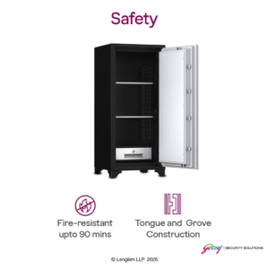 Godrej Centiguard 169 Liters Steel 1060 Fire Safe Home Locker (Double Keylock) Safety