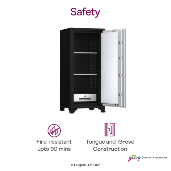Godrej Centiguard 169 Liters Steel 1060 Fire Safe Home Locker (Double Keylock) Safety