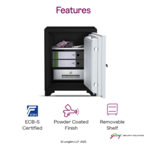 Godrej Centiguard 89 Liters Steel 560 Fire Safe Home Locker (Double Keylock) Features