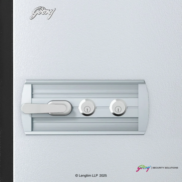 Godrej Centiguard Steel 560 Fire Safe Home Locker (Double Keylock) Lock System