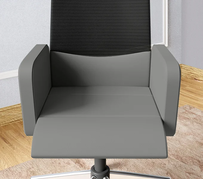 Godrej Interio Aircon Mid Back Leatherette Ergonomic Office Chair (Ash Grey) Comfort that adapts to every posture