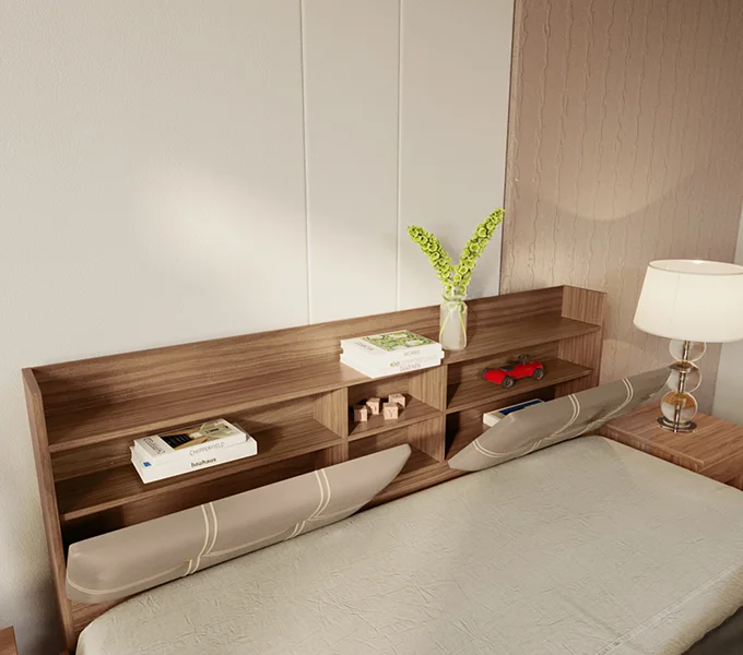 Godrej Interio Doze Nx Regular Height King Size (Engineered Wood, Pull-Out Storage) Storage Built into Headboard