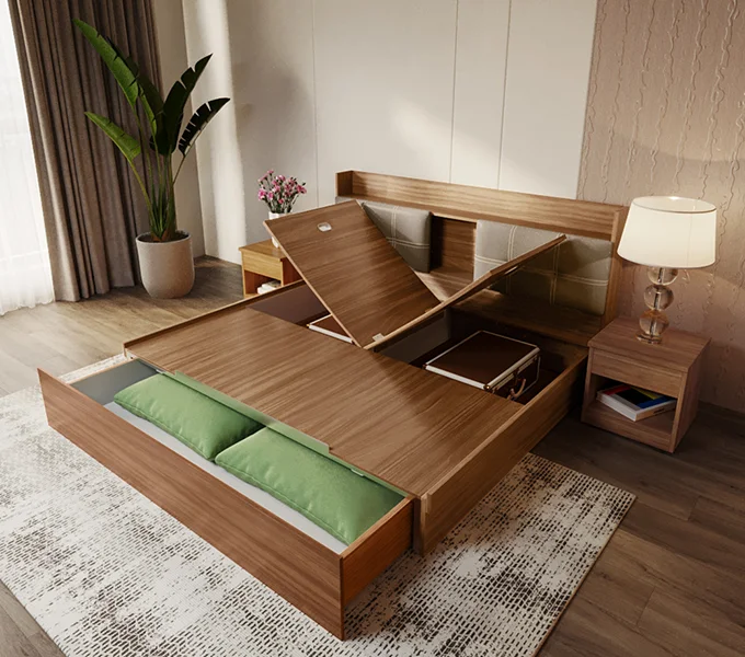 Godrej Interio Doze Nx Regular Height King Size (Engineered Wood, Pull-Out Storage) Storages