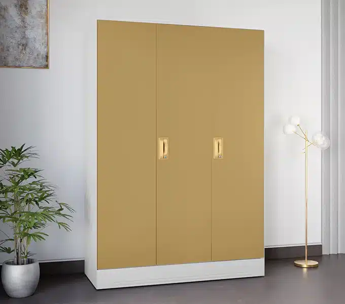 Godrej Interio Slimline 3 Door Almirah (Locker, Ice Coffee) Compact solution for compact living spaces