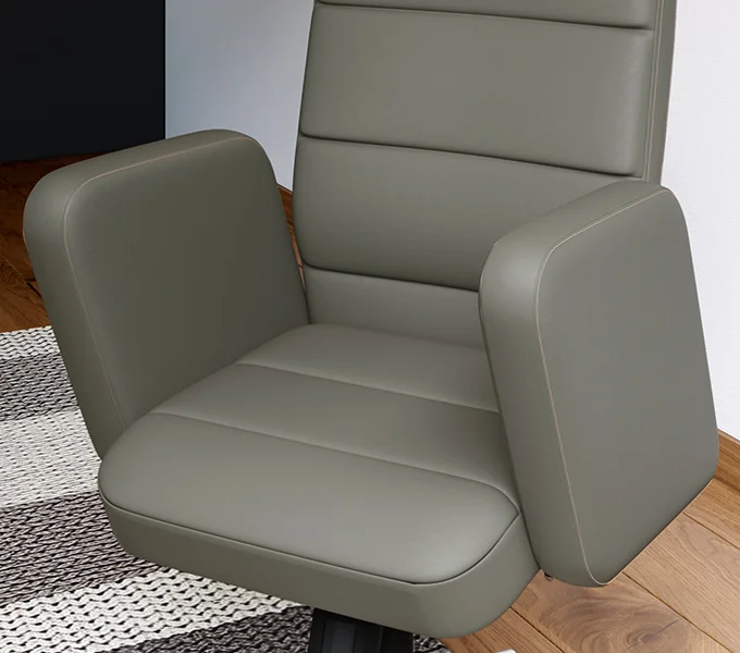 Godrej Interio Tufty Mid Back Leatherette Ergonomic Office Chair (Ash Grey) Lumbar support that adapts