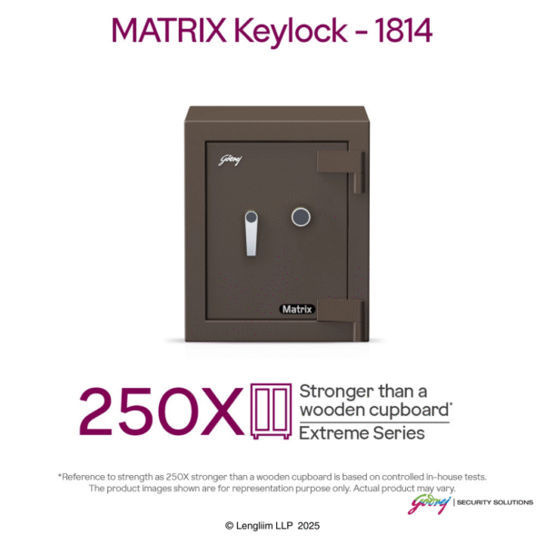 Godrej Matrix 1814 50 Liters Steel Home Locker Key Lock (1814 V6, Brown) Product