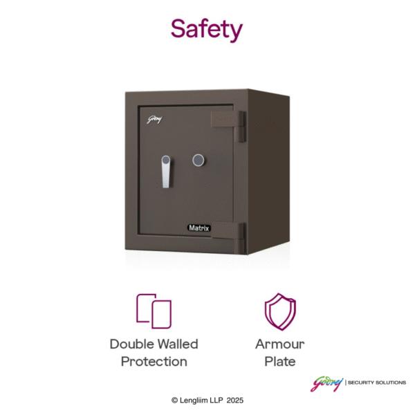 Godrej Matrix 1814 50 Liters Steel Home Locker Key Lock (1814 V6, Brown) Safety