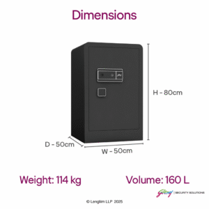 Godrej NX Advanced 160 Liters Steel Digital+Biometric+Key Lock Home Locker (Ebony) Dimensions
