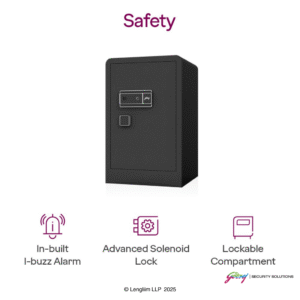 Godrej NX Advanced 160 Liters Steel Digital+Biometric+Key Lock Home Locker (Ebony) Safety