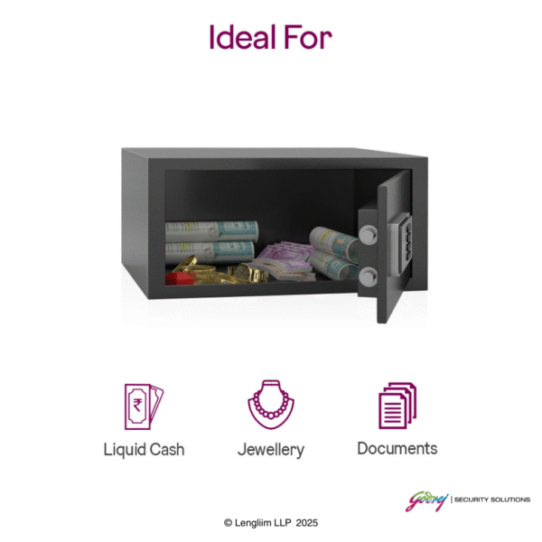 Godrej NX Pro 25 Litres Steel Digital Home Locker (10X, Ebony) Ideal For