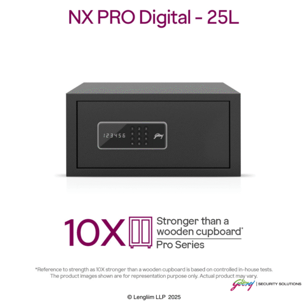 Godrej NX Pro 25 Litres Steel Digital Home Locker (10X, Ebony) Product