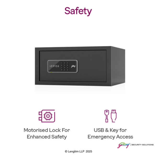 Godrej NX Pro 25 Litres Steel Digital Home Locker (10X, Ebony) Safety