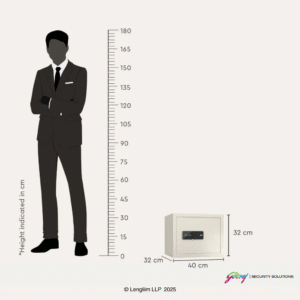 Godrej NX Pro 30 Litres Steel Digital Home Locker (10X, Ivory) Dimensions