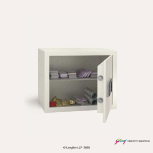 Godrej NX Pro 30 Litres Steel Digital Home Locker (10X, Ivory) Front Angle View with Door Open