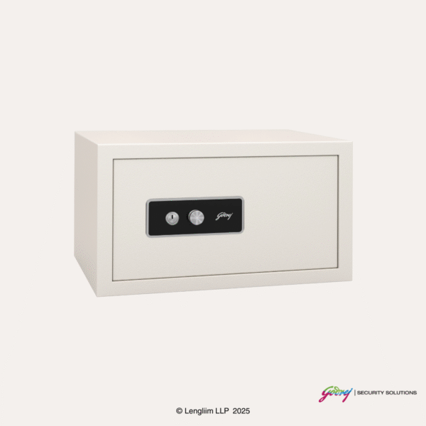 Godrej NX Pro 33 Litres Steel Key Lock Home Locker (10X, Ivory) Front Angle View