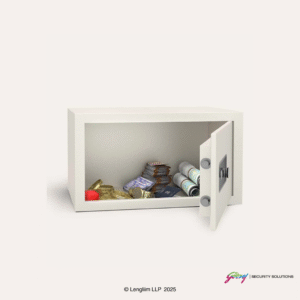 Godrej NX Pro 33 Litres Steel Key Lock Home Locker (10X, Ivory) Front Angle View with Door Open