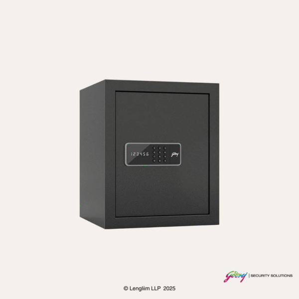 Godrej NX Pro 40 Litres Steel Digital Home Locker (10X, Ebony) Front Angle View
