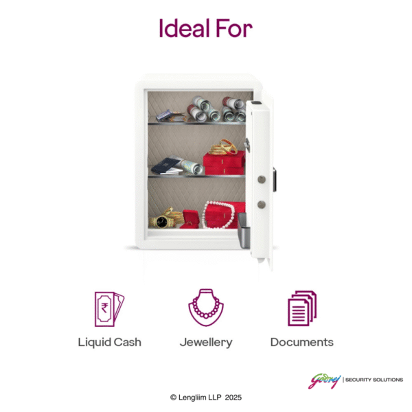 Godrej NX Pro Luxe 48 Litres Steel Digital + Biometric Home Locker (10X, Ebony) Ideal For