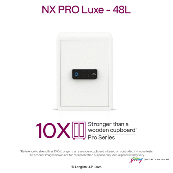 Godrej NX Pro Luxe 48 Litres Steel Digital + Biometric Home Locker (10X, Ebony) Product
