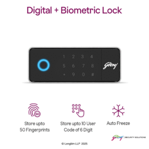 Godrej NX Pro Pus 30 Litres Steel Digital + Biometric Home Locker (10X, Ebony) Digital Biometric Lock System