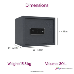 Godrej NX Pro Pus 30 Litres Steel Digital + Biometric Home Locker (10X, Ebony) Dimensions