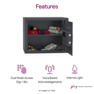 Godrej NX Pro Pus 30 Litres Steel Digital + Biometric Home Locker (10X, Ebony) Features