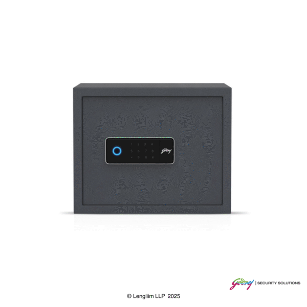 Godrej NX Pro Pus 30 Litres Steel Digital + Biometric Home Locker (10X, Ebony) Front View