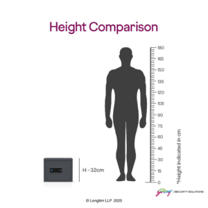 Godrej NX Pro Pus 30 Litres Steel Digital + Biometric Home Locker (10X, Ebony) Height Comparison
