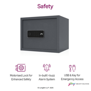 Godrej NX Pro Pus 30 Litres Steel Digital + Biometric Home Locker (10X, Ebony) Safety