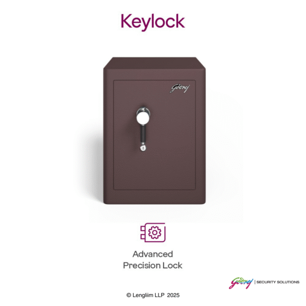 Godrej Rhino 100 Liters Regal Key Lock (Brown) Digital Biometric Lock System