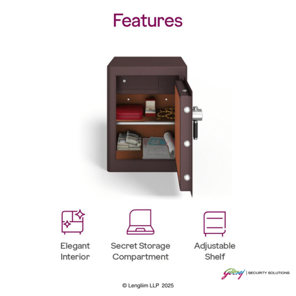 Godrej Rhino 100 Liters Regal Key Lock (Brown) Features 2