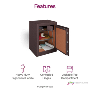 Godrej Rhino 100 Liters Regal Key Lock (Brown) Features