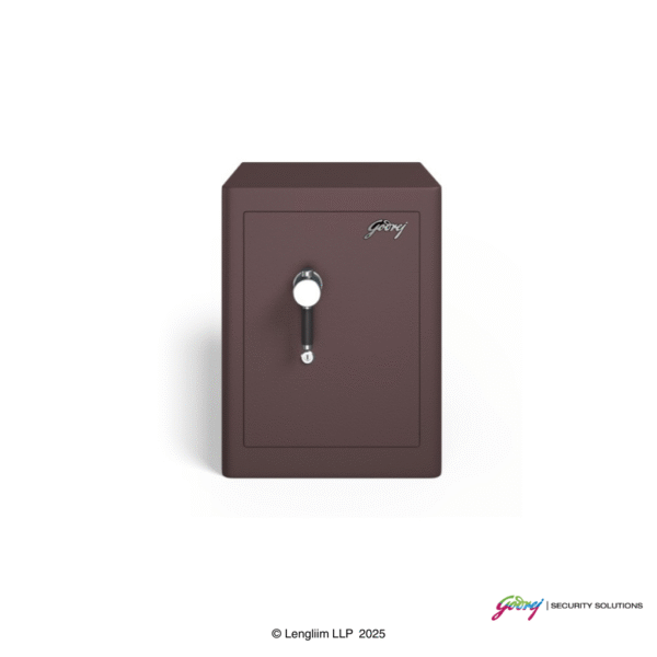 Godrej Rhino 100 Liters Regal Key Lock (Brown) Front View