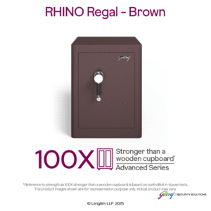 Godrej Rhino 100 Liters Regal Key Lock (Brown) Product