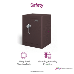 Godrej Rhino 100 Liters Regal Key Lock (Brown) Safety