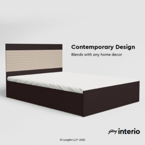 Godrej Interio Apex Nx Queen Size Engineered Wood Bed with Pull-Out Storage Contemporary Design