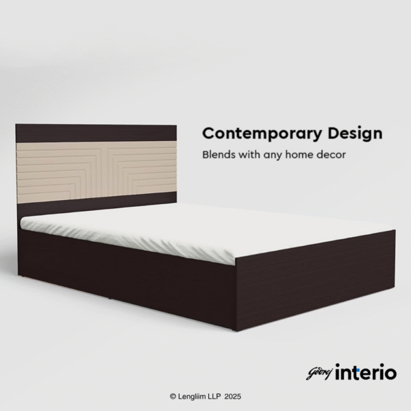Godrej Interio Apex Nx Queen Size Engineered Wood Bed with Pull-Out Storage Contemporary Design