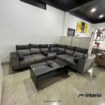 Godrej Interio Highrolla V2 Modular Fabric 5 Seater Sofa with Corner (Charcoal)
