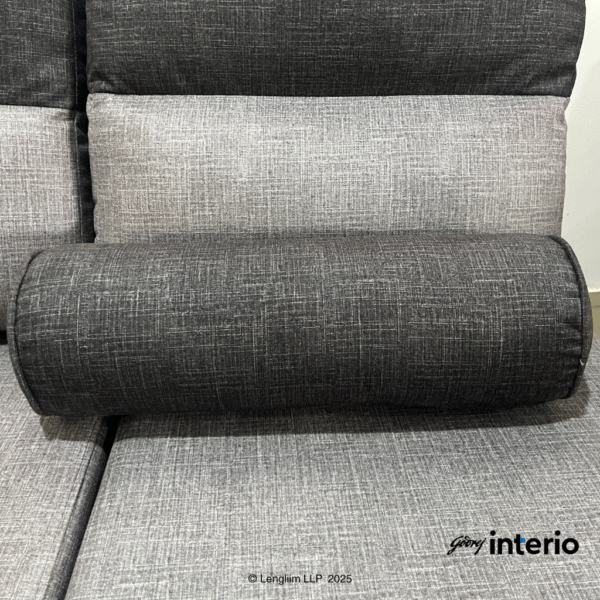 Godrej Interio Highrolla V2 Modular Fabric 5 Seater Sofa with Corner Cushion Roll