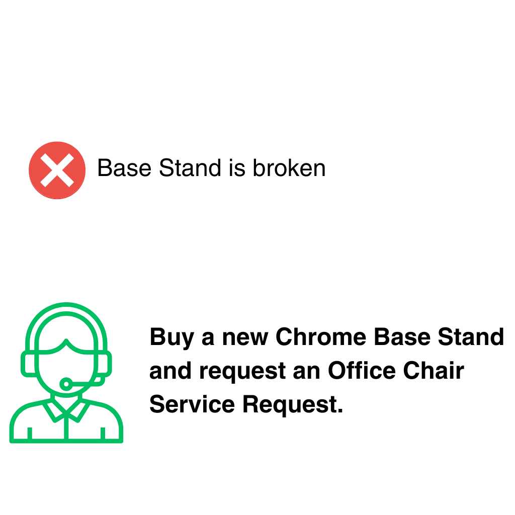 Spare Furniture Office Chair Chrome Base Stand with Office Chair Service & Repairs