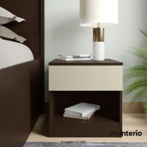 Godrej Interio Genesys V2 Premium Bedside Table (Dark Walnut) - Image 1
