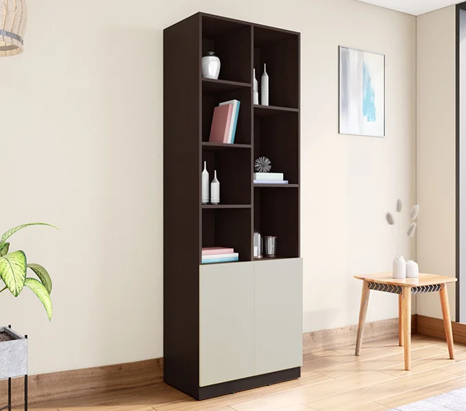 Godrej Interio Sienna Display Unit and Bookshelf (Cinnamon) Knockdown Construction for Easy Assembly