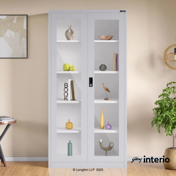 Godrej Interio StorEase 2-Door Display Unit With Glass Swing Doors (Traffic White) Marketing Image